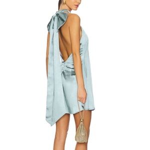 Elegant Blue Halter Dress